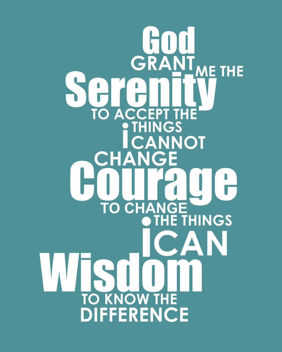 Embrace Your Strength With The Serenity Prayer Background