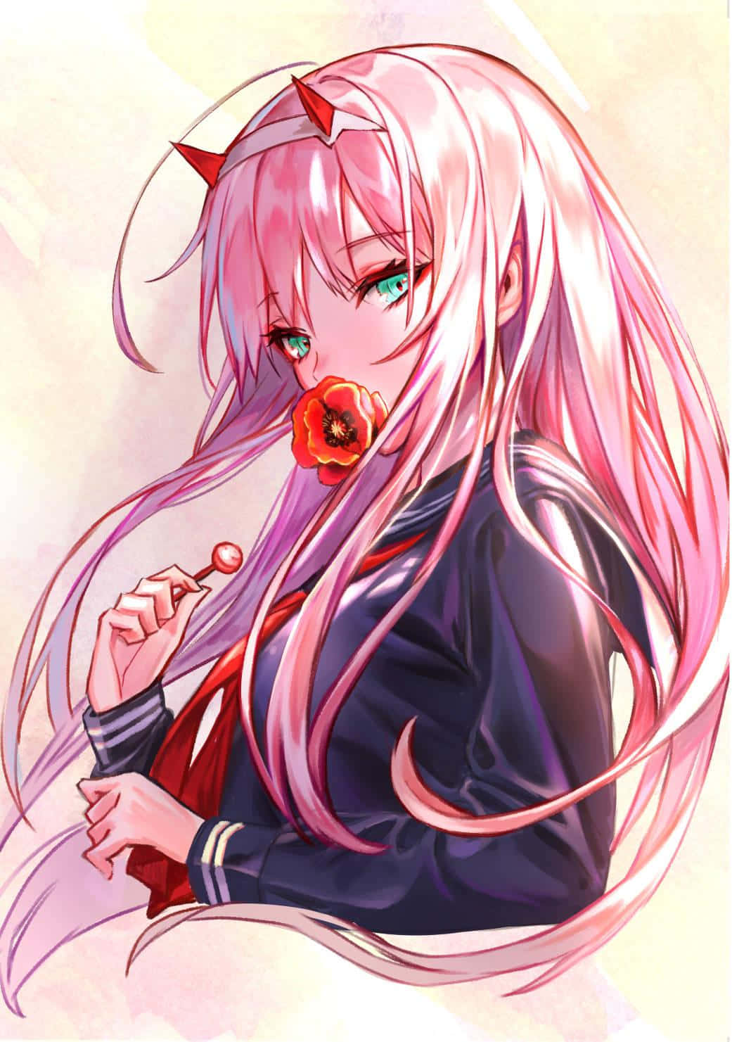 Embrace Yourself In The Beauty Of Zero Two's Aesthetic Background