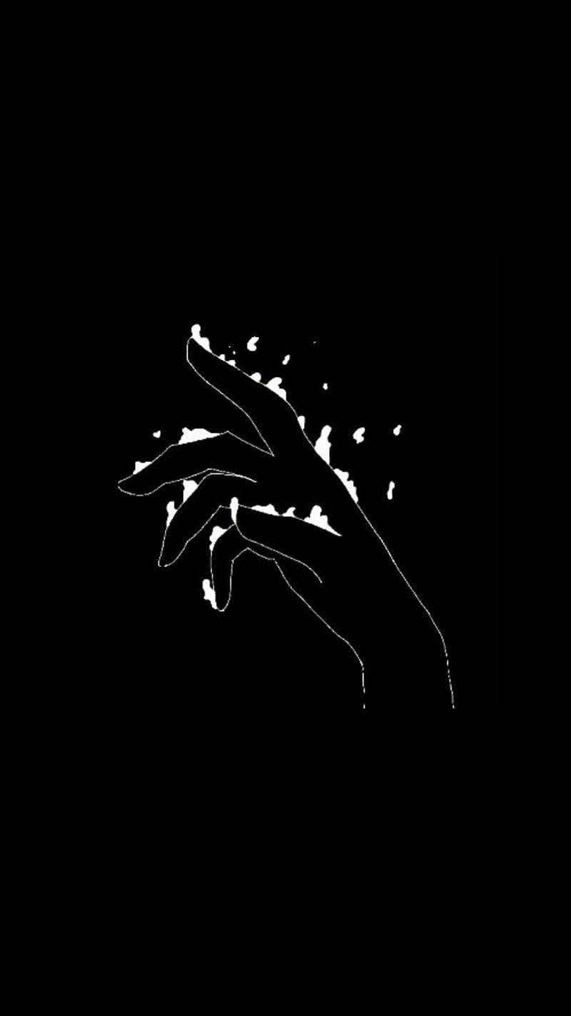 Embracing Darkness - A Minimalistic Hand Outline Art Background