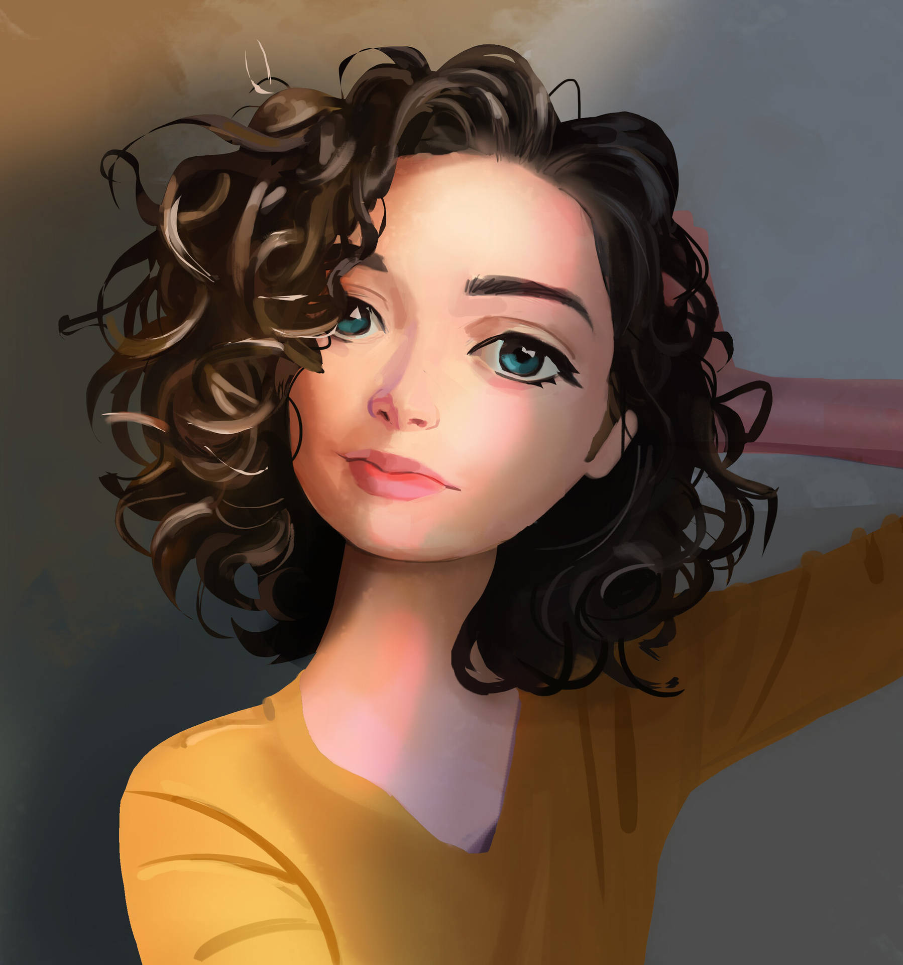 Embracing Natural Beauty: 3d Woman With Curly Hair