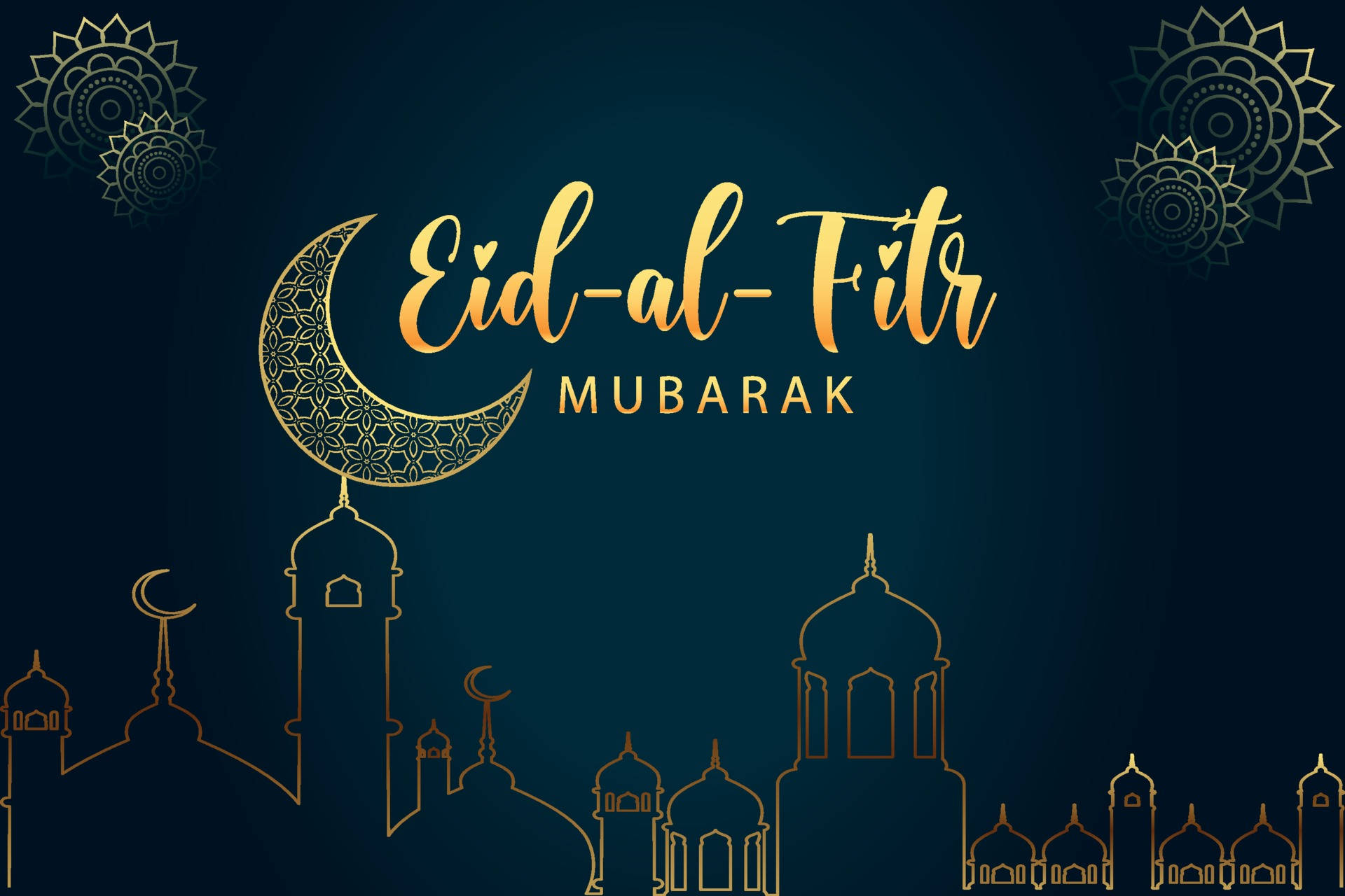 Embracing The Radiant Moonlight – Eid Mubarak. Background