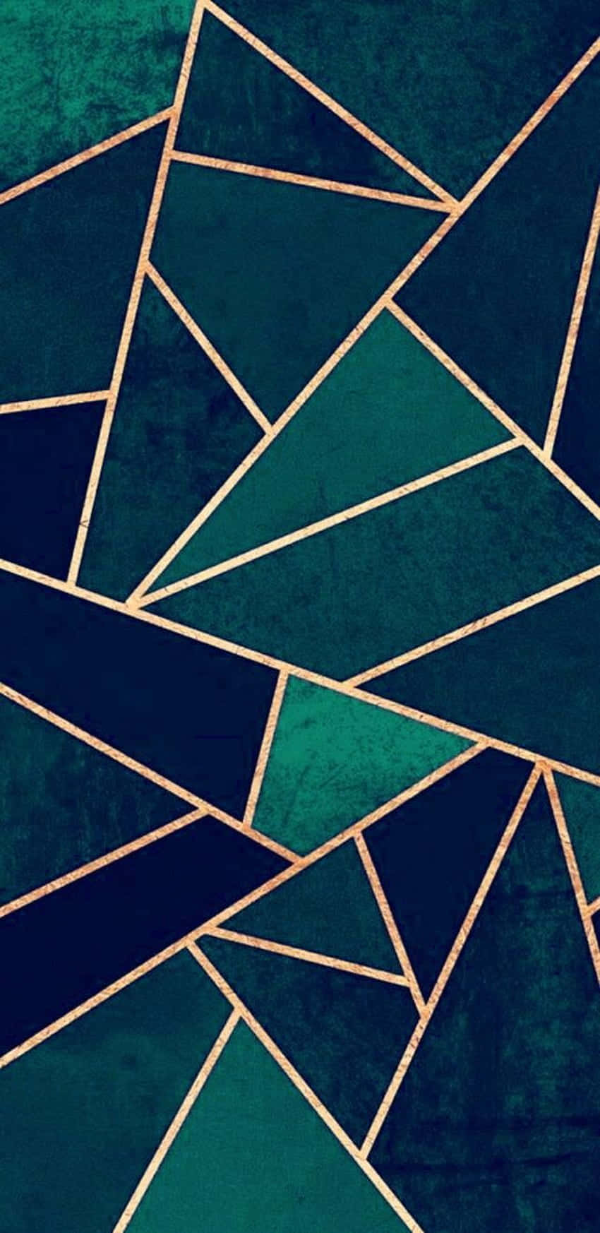 Emerald Blue Tiles Art Deco Iphone Background