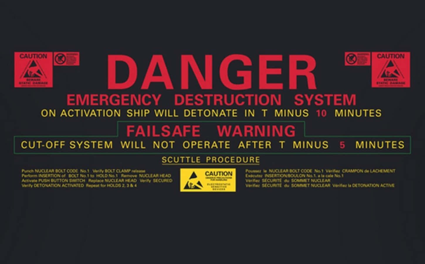 Emergency Destruction System Warning Background