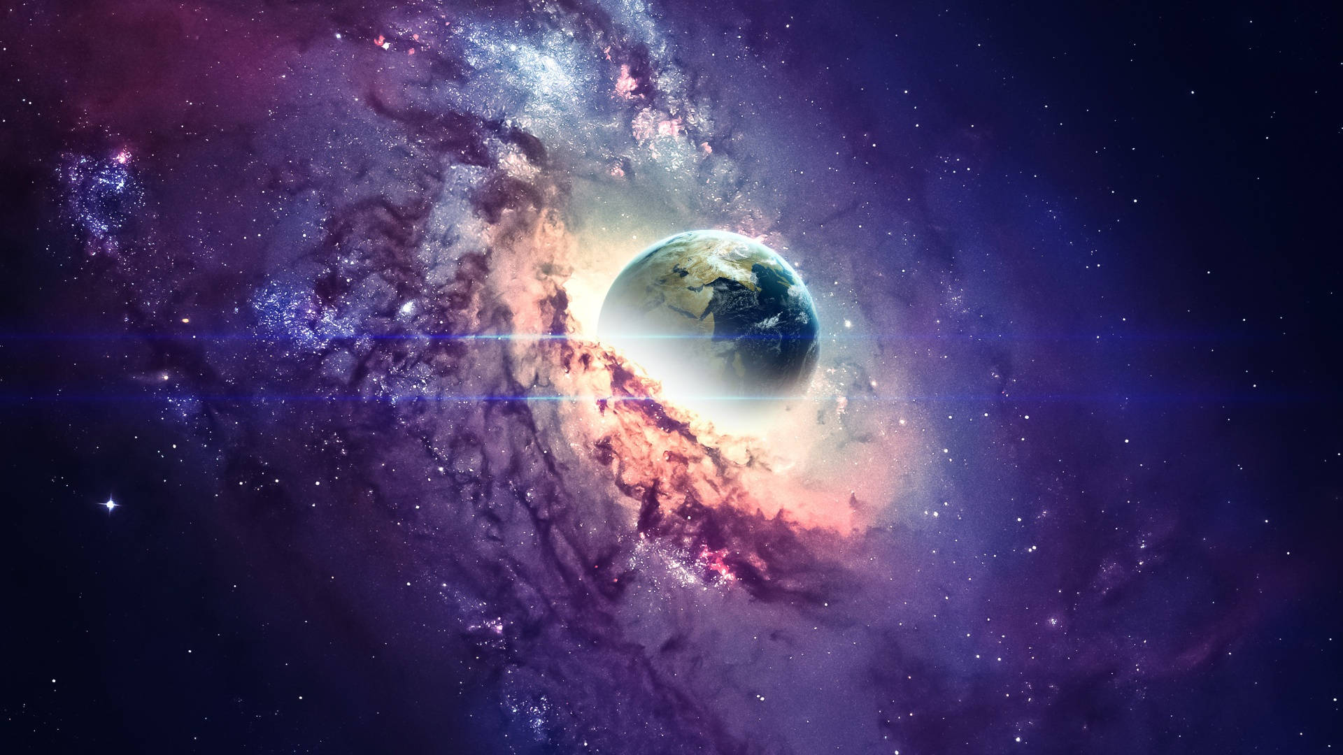 Emerging Earth Aesthetic Galaxy Background