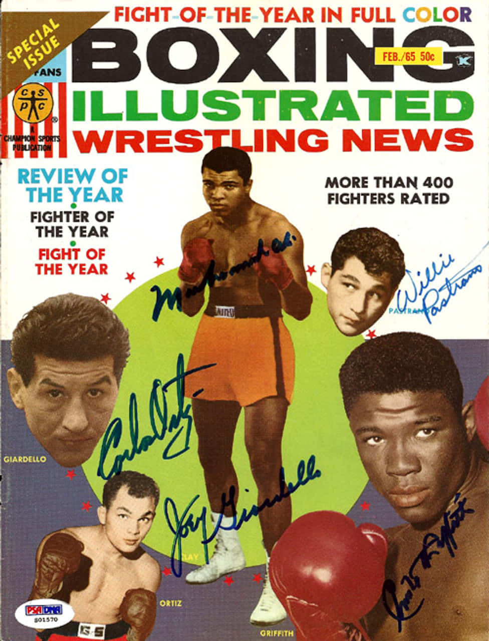 Emile Griffith Cover Boxing Illustrated Background