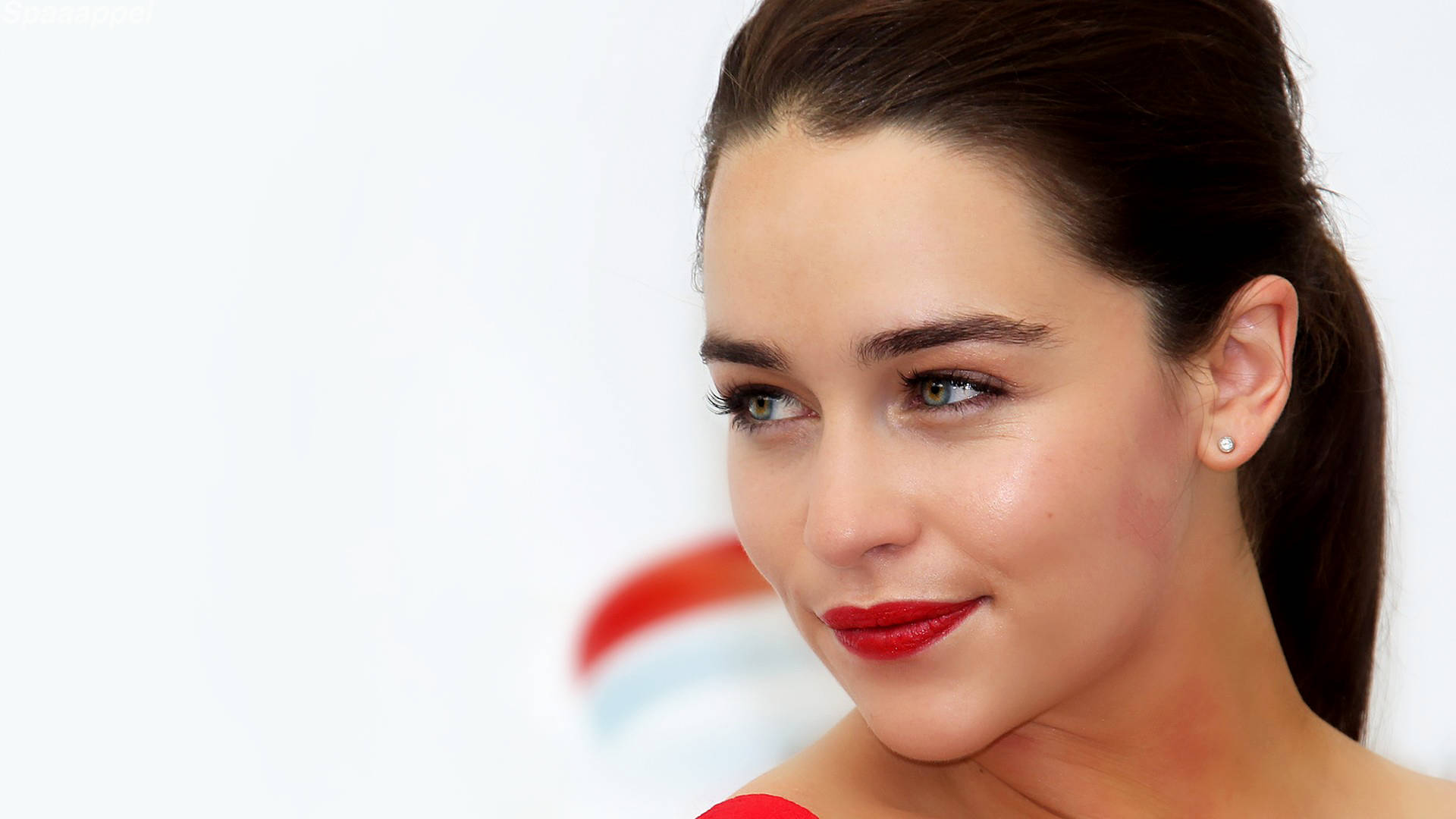 Emilia Clarke Hot Red Lips Background