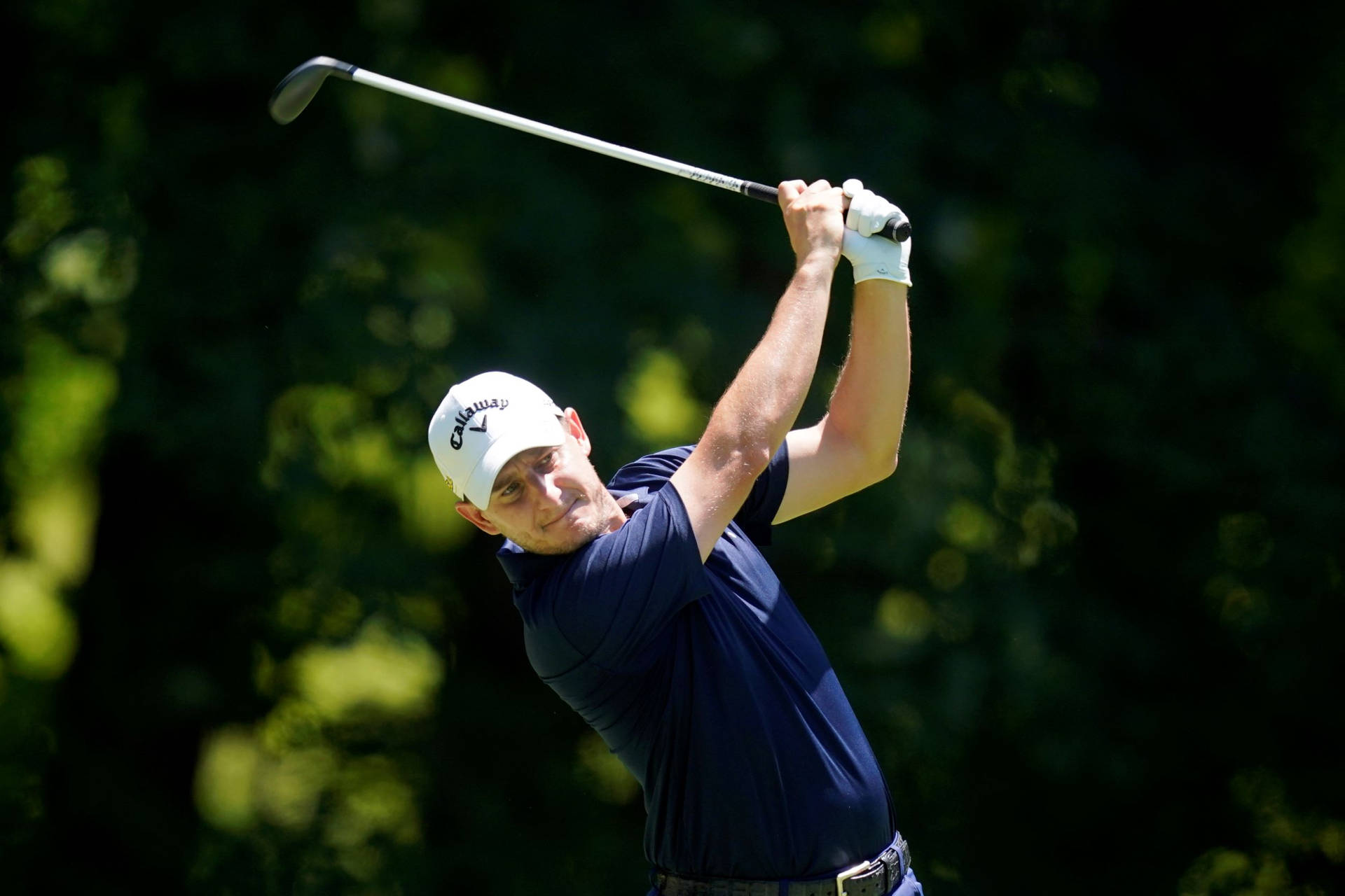 Emiliano Grillo In Action During A Golf Championship Background