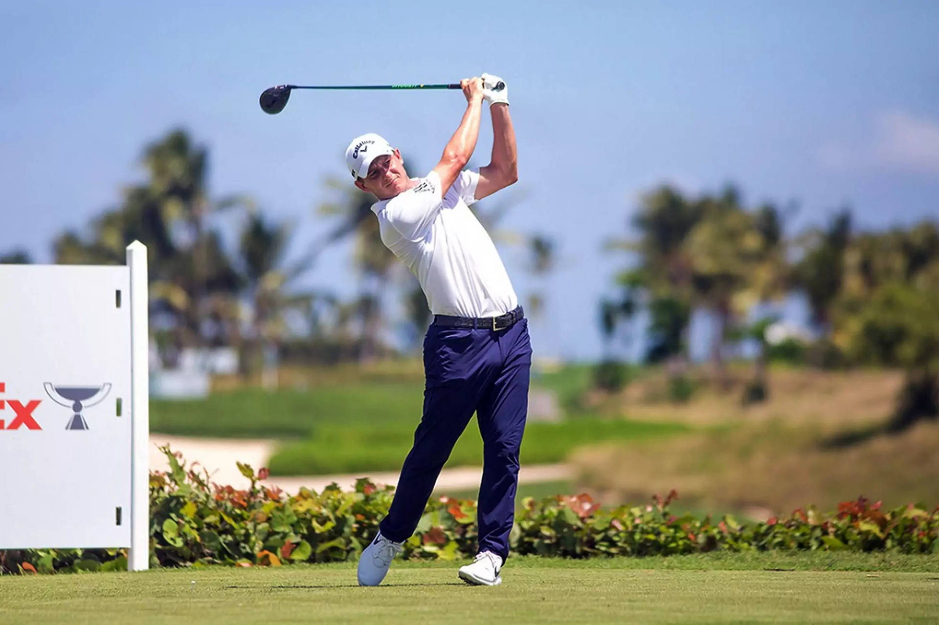 Emiliano Grillo In Action During A Golf Tournament Background