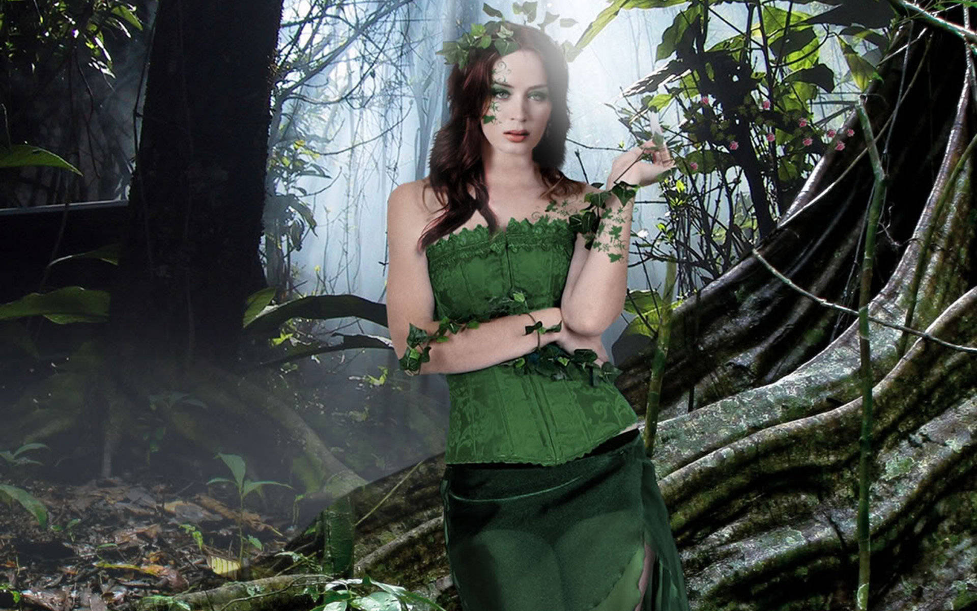 Emily Blunt Forest Photoshoot Background