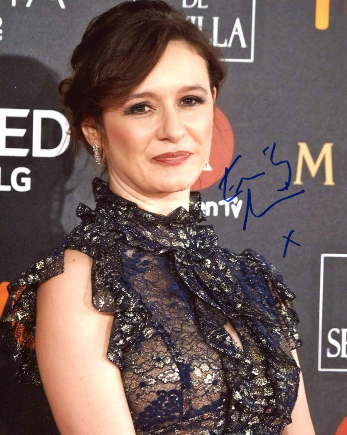 Emily Mortimer In Blue Gown