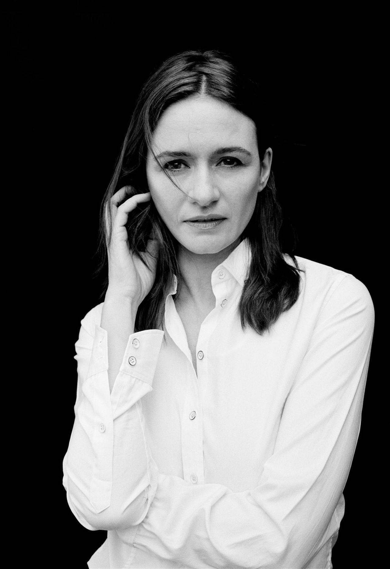 Emily Mortimer Monochrome Background