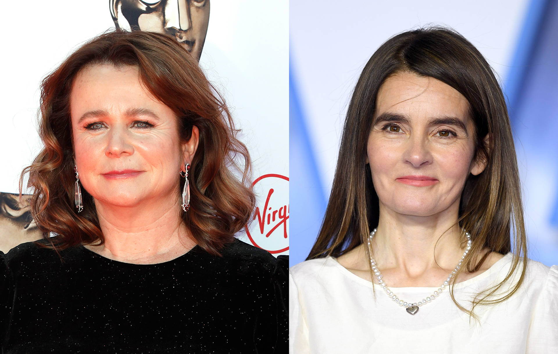 Emily Watson Posing With Shirley Henderson In A Stunning Frame Background