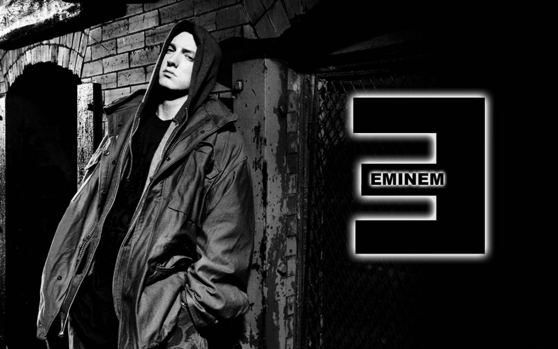 Eminem In All Black Background