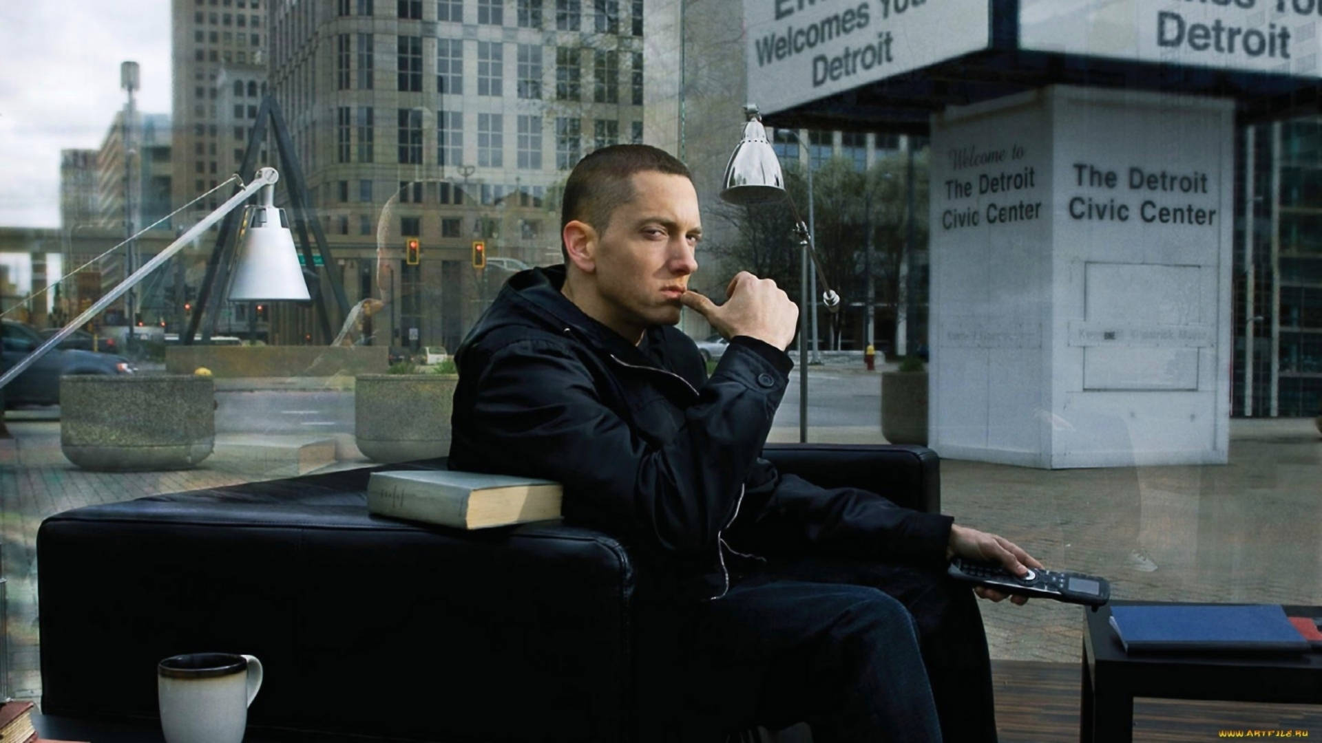 Eminem In Detroit City Center Background