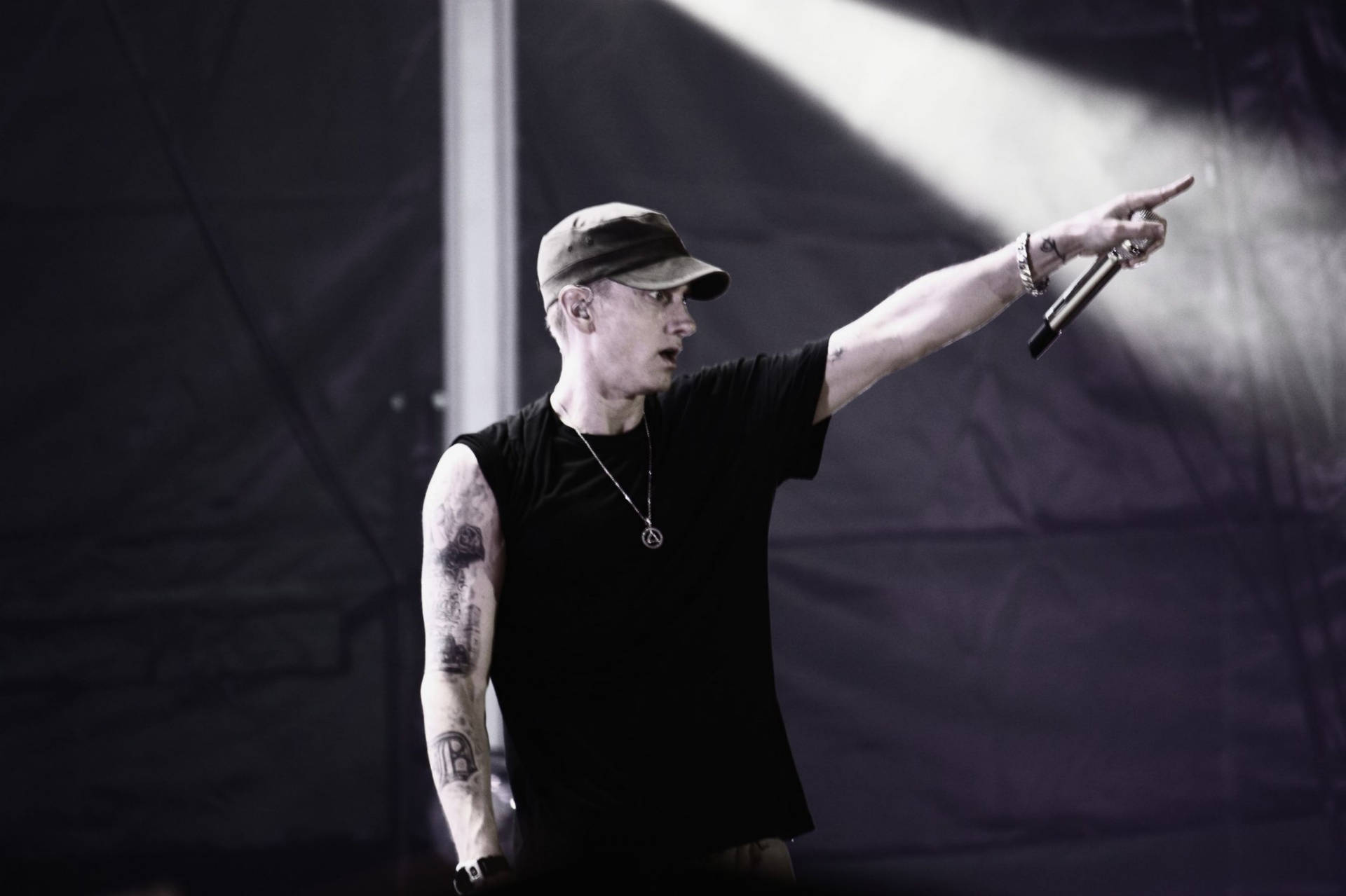 Eminem In Full Sleeve Tattoo Background