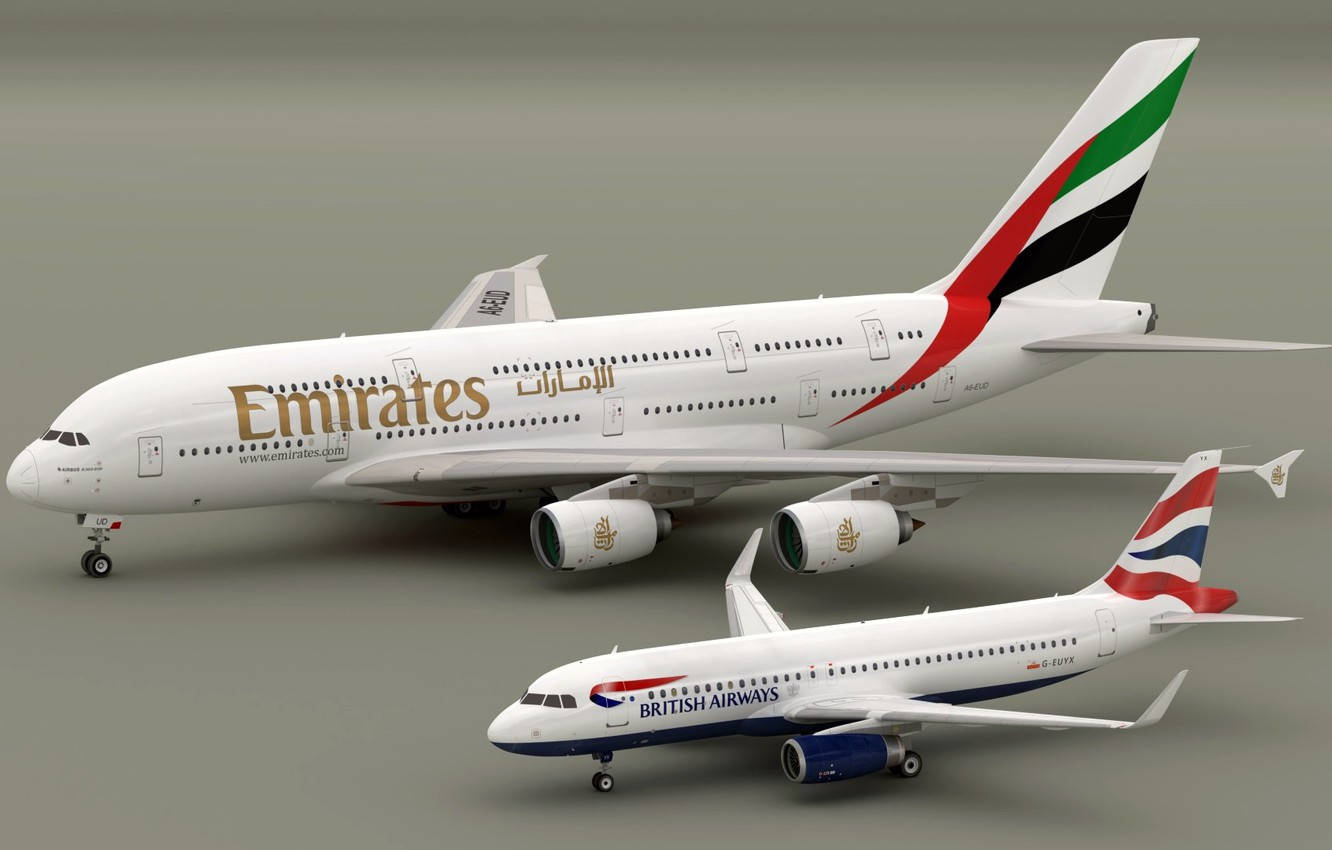 Emirates A380 And B777 Airplane Models