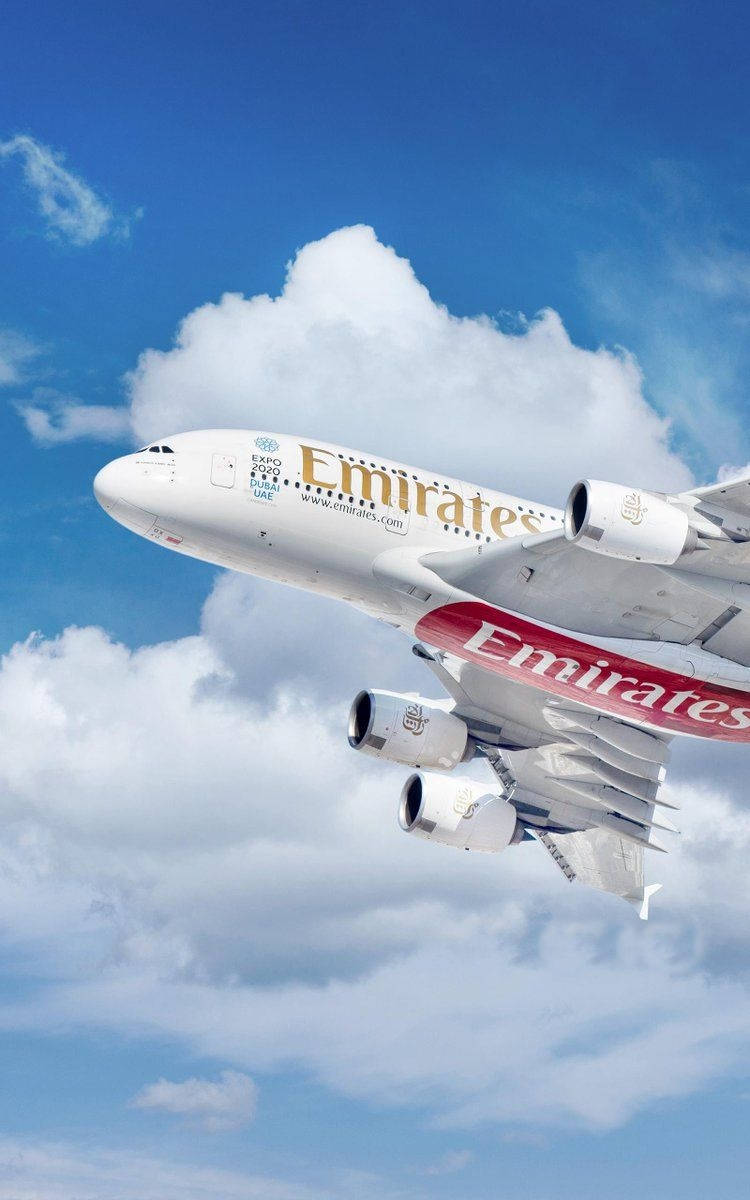 Emirates Airline A380 Airplane Background