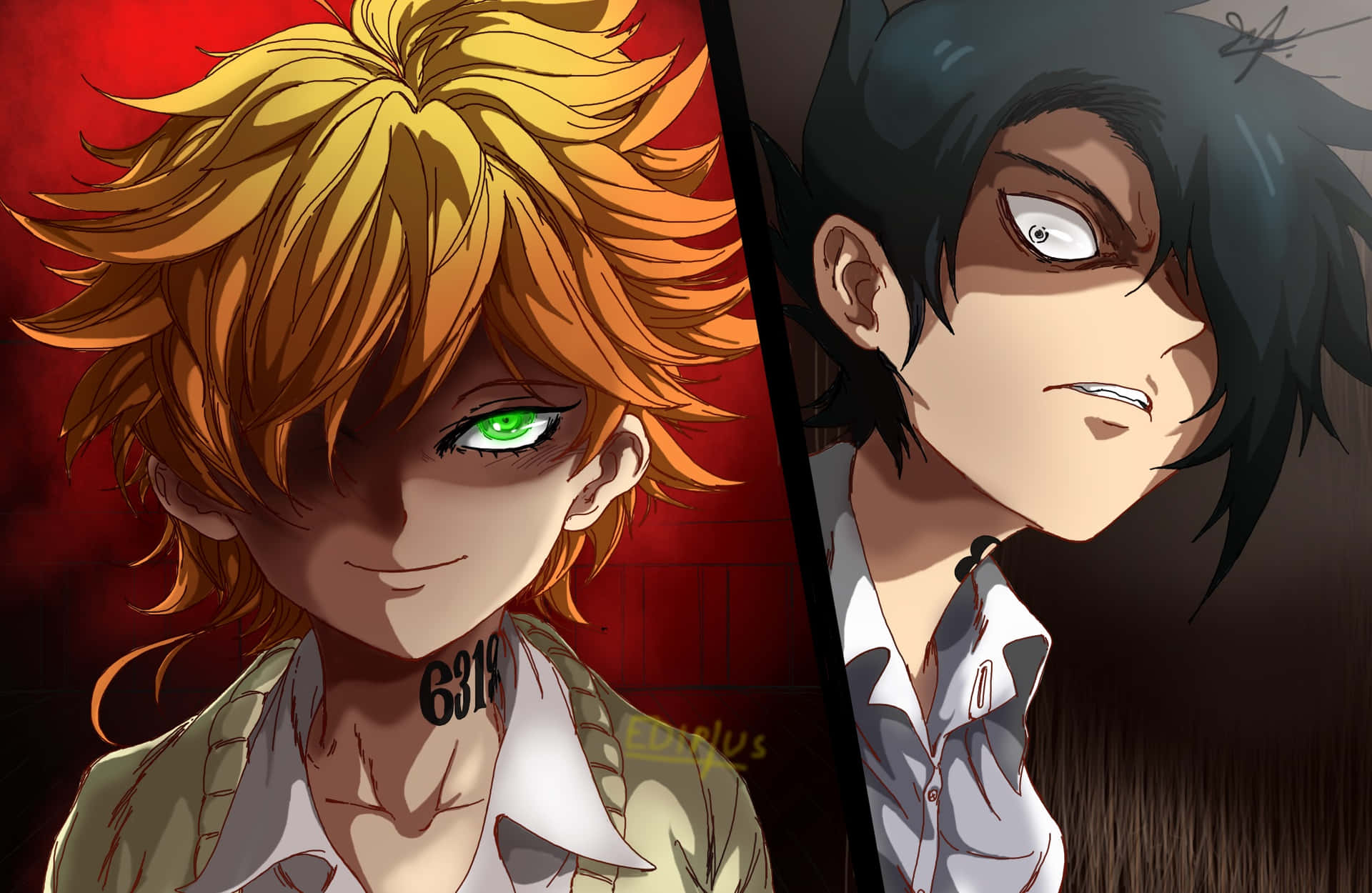 Emma And Ray The Promised Neverland Background