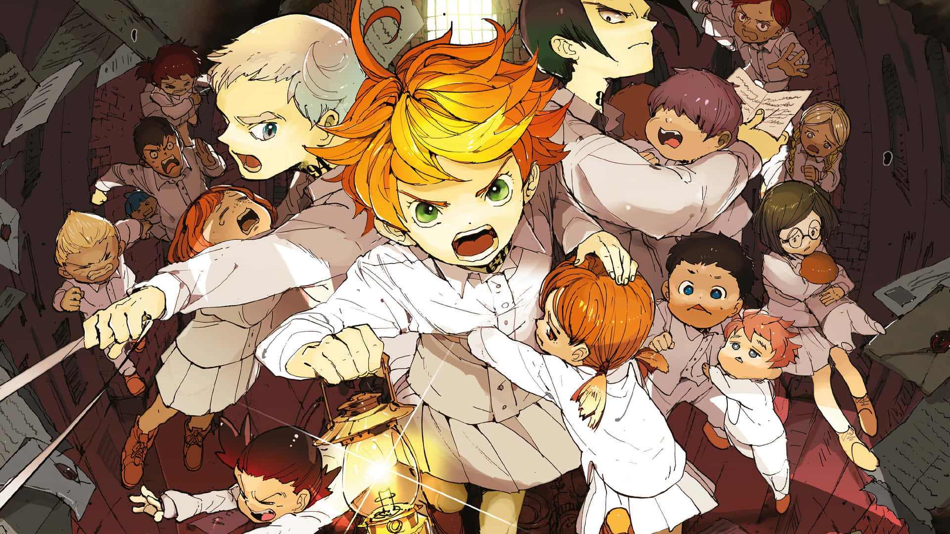 Emma And The Promised Neverland Children Unite Background
