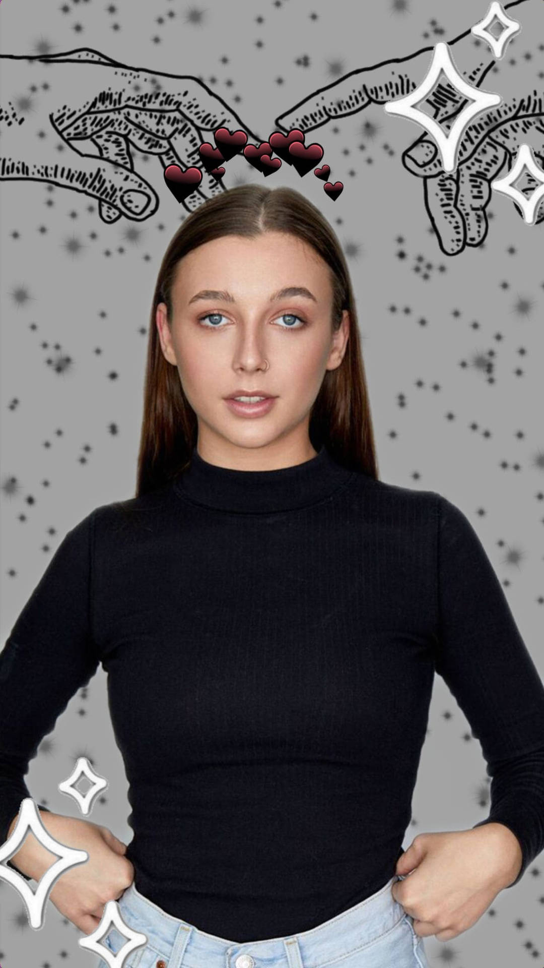 Emma Chamberlain In Square Neck Top Background