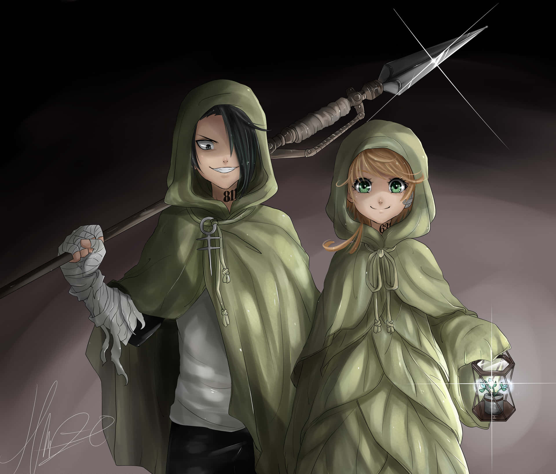 Emma, Norman And Ray Of The Promised Neverland Background