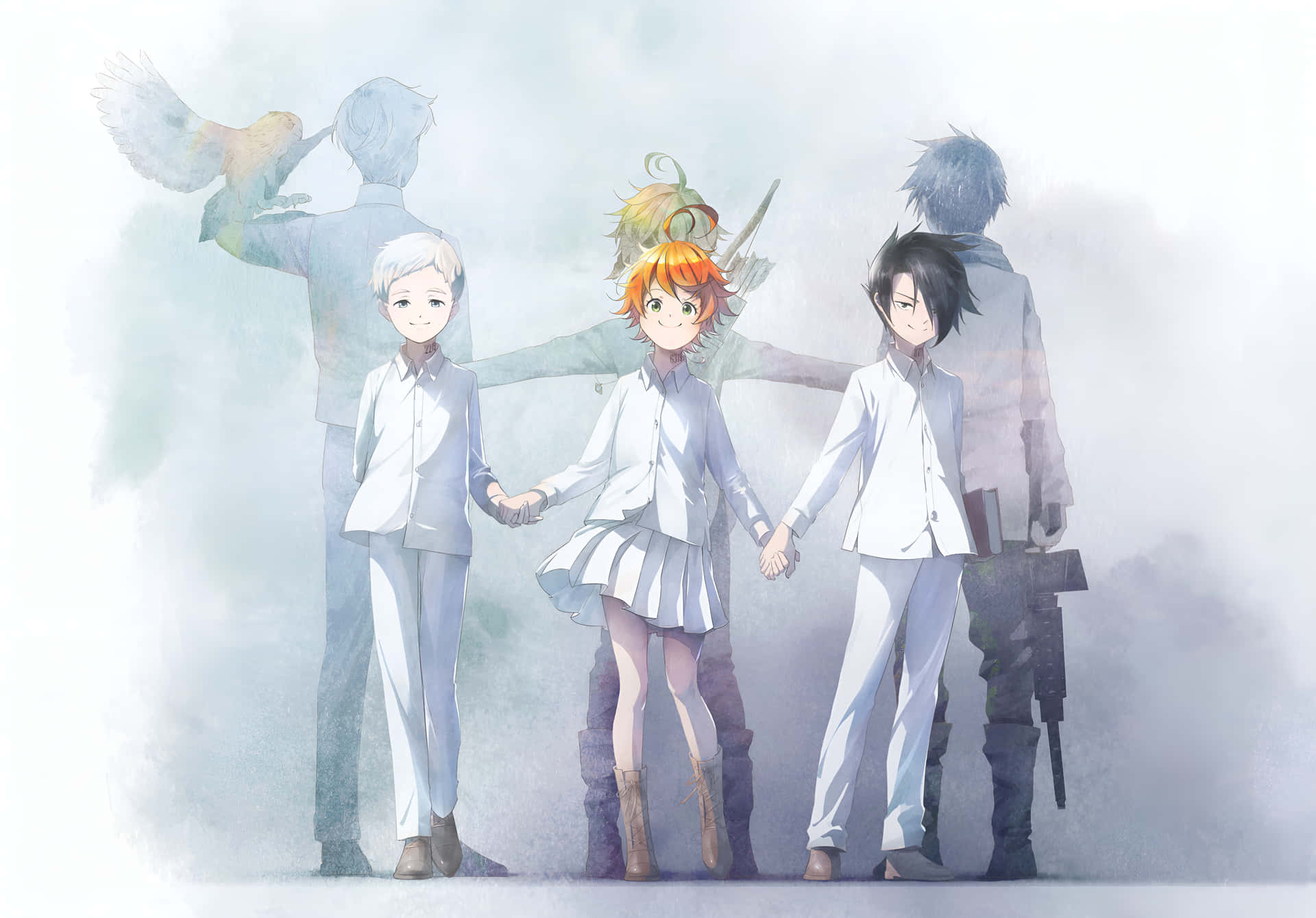 Emma Norman And Ray The Promised Neverland Adult Background