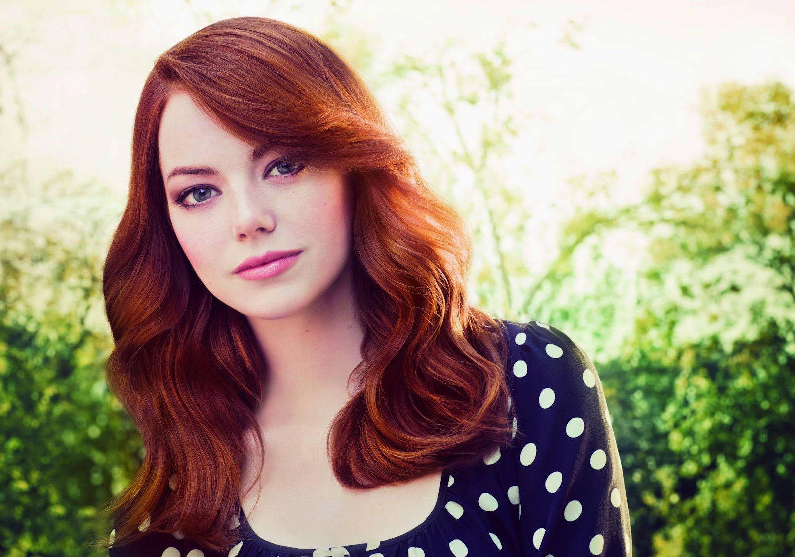 Emma Stone, A Redhead Girl With A Charismatic Personality. Background