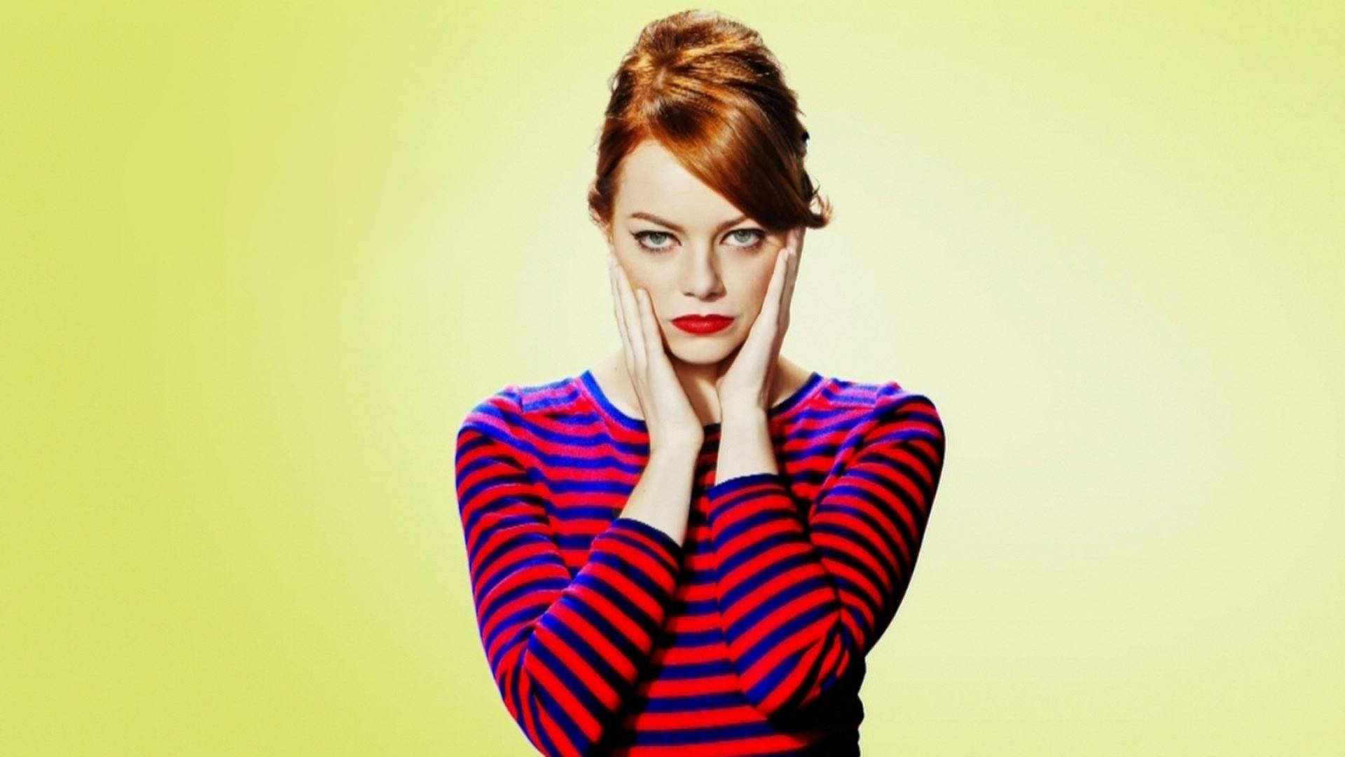 Emma Stone Looking Stunning In Retro Style. Background