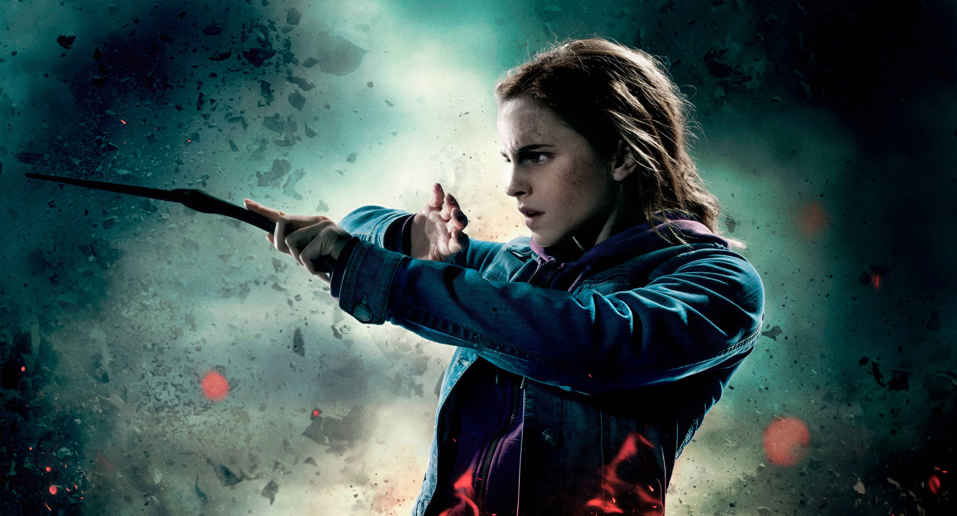 Emma Watson As Hermione Granger In Harry Potter Background