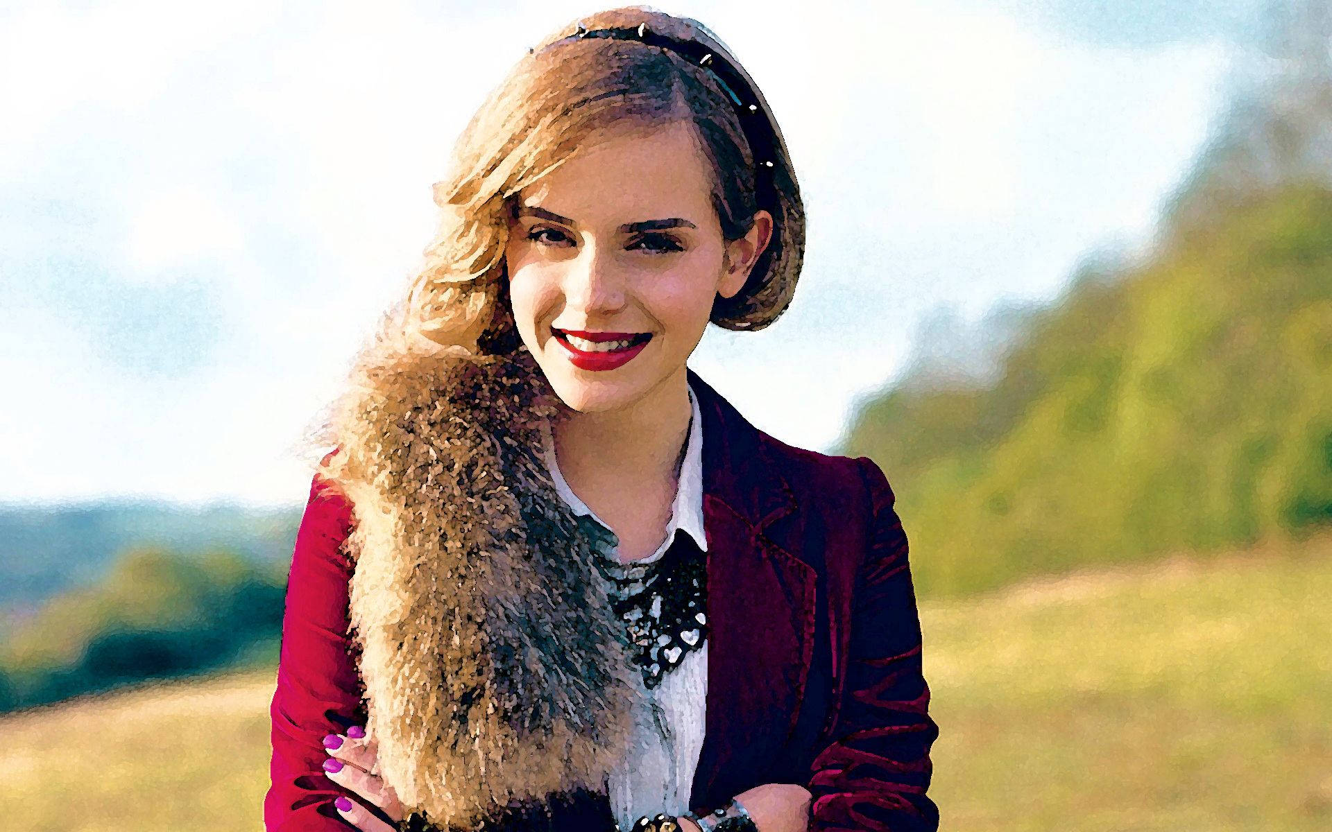 Emma Watson Explores The Countryside Background