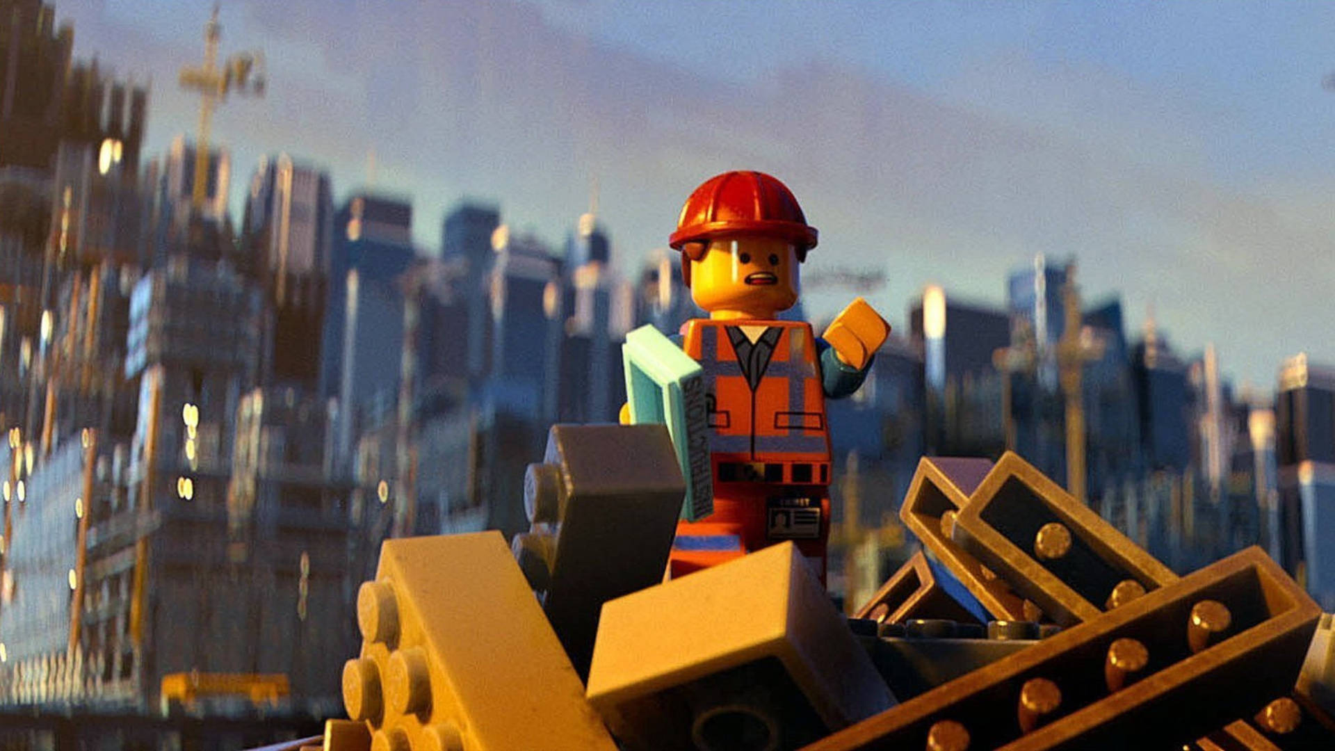 Emmet's Hard At Work - The Lego Movie Background