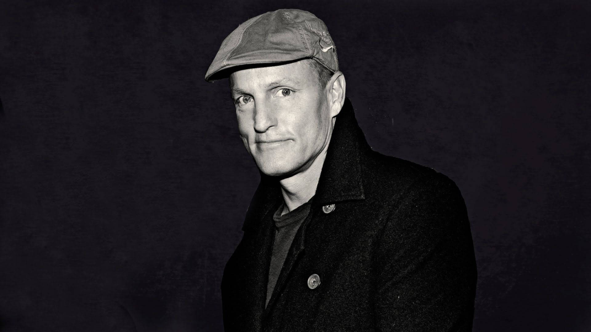 Emmy Award-winning Actor Woody Harrelson Monochrome Background