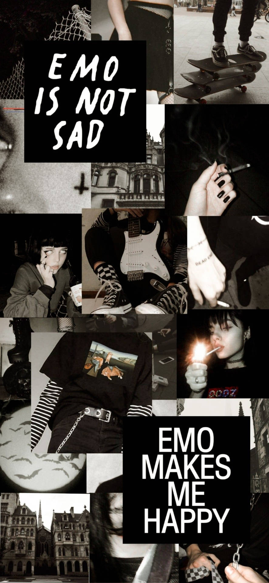 Emo Aesthetic Black Collage Background