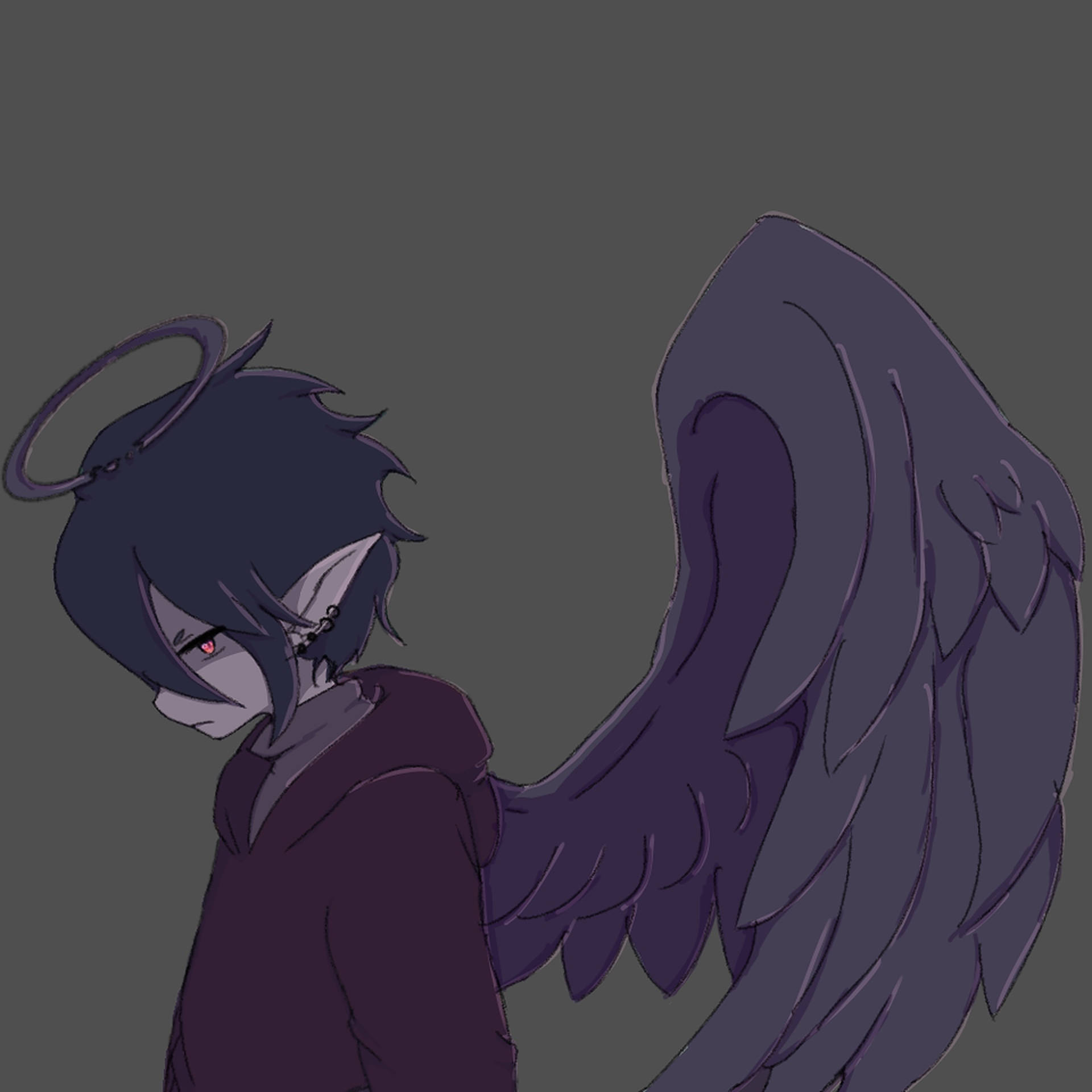 Emo Dark Purple Angel Background