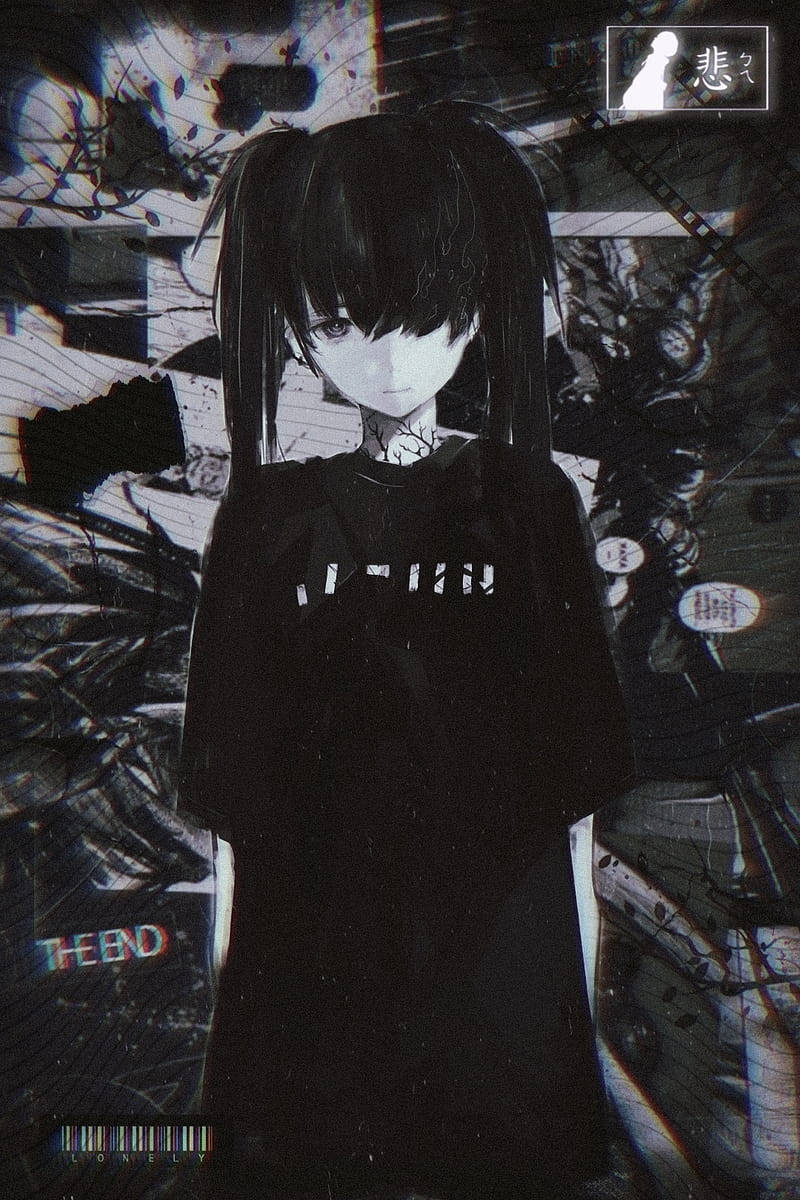 Emo Edgy Anime Girl Background