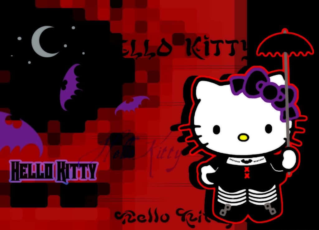 Emo Hello Kitty Half Moon Background