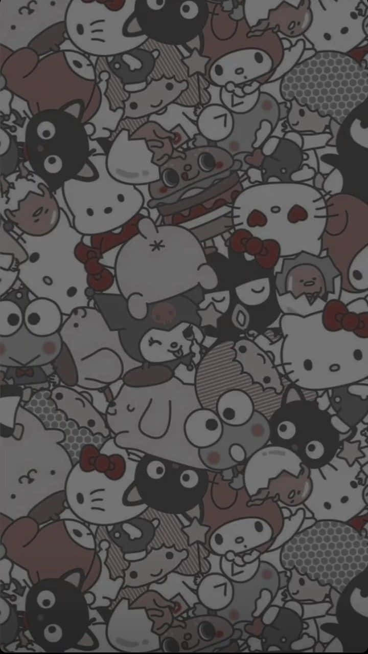 Emo Hello Kitty In Dark Background