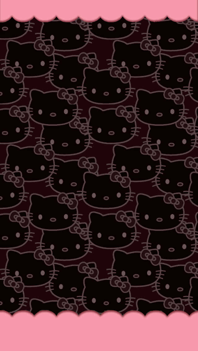 Emo Hello Kitty Minimalist Pink Background