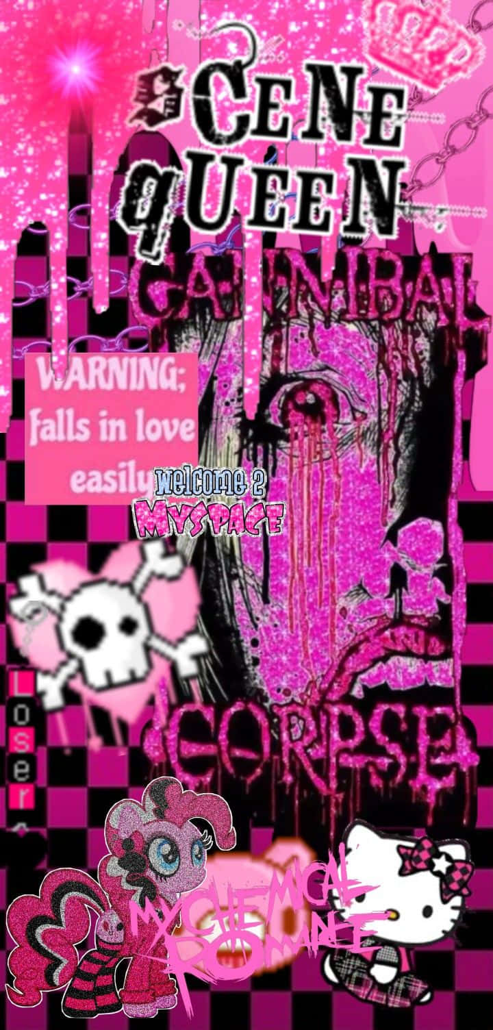 Emo Hello Kitty Pink Aesthetic Background