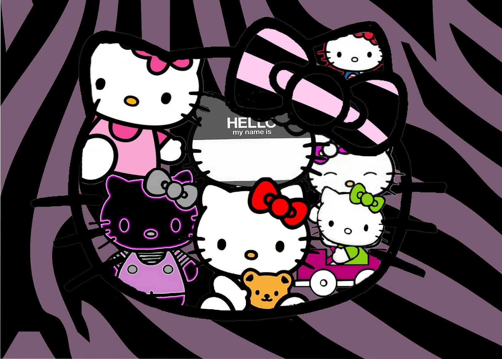 Emo Hello Kitty With Bear Background