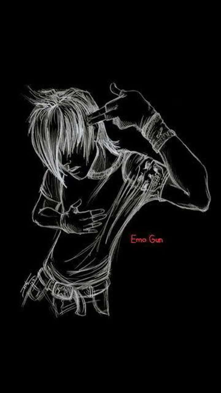 Emo Iphone With Boy In Black Background Background