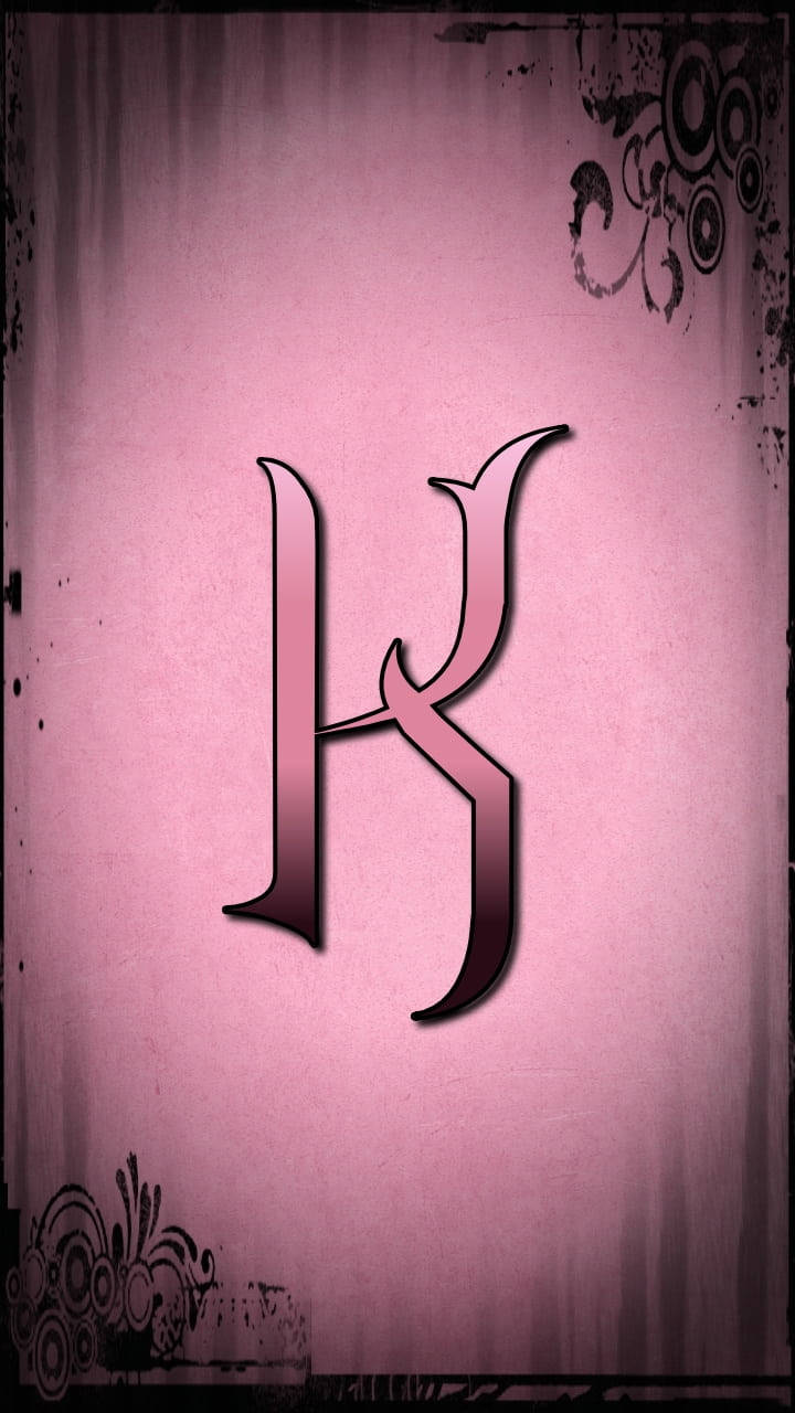Emo Pink K Alphabet Background