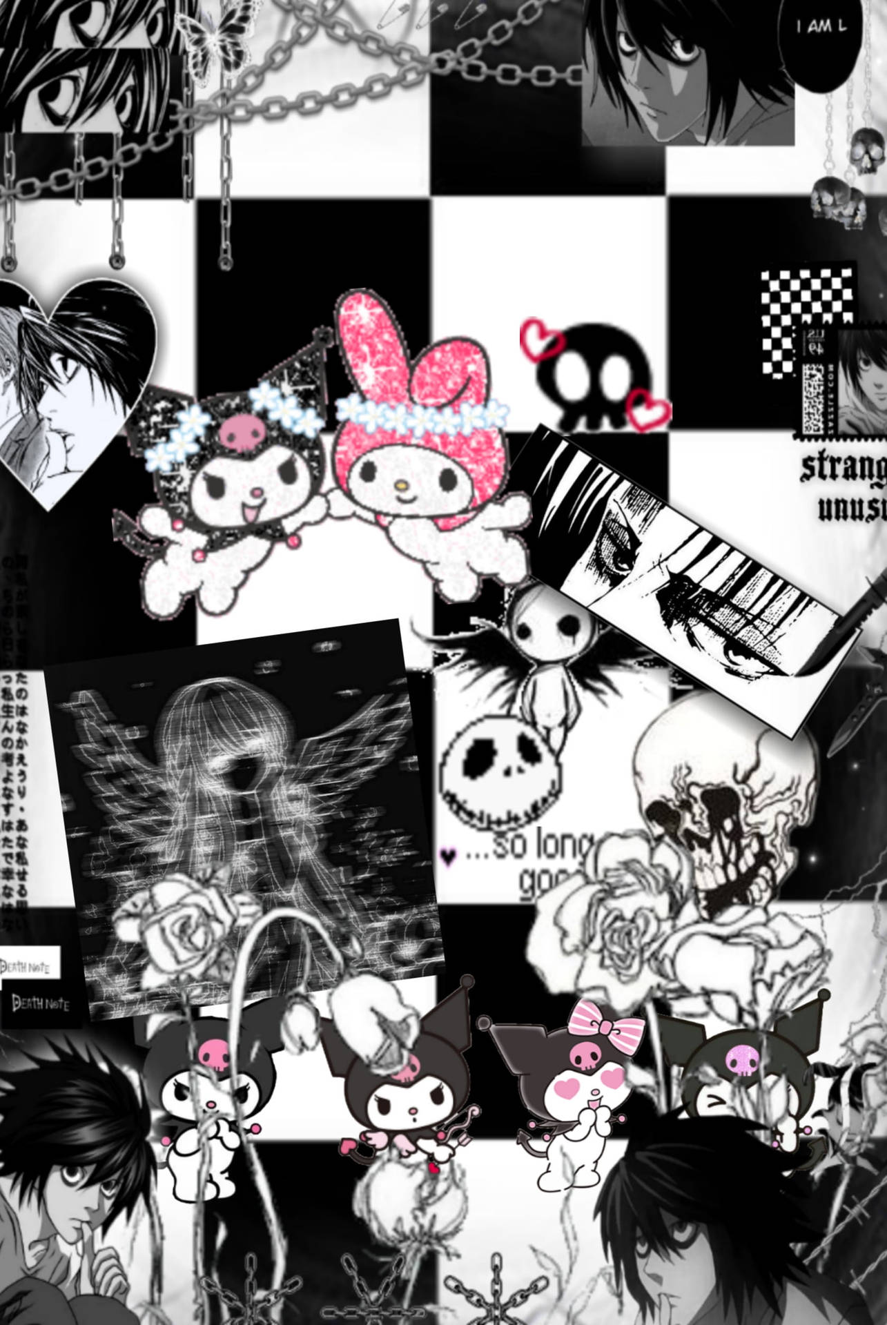 Emo-punk My Melody Kuromi Background