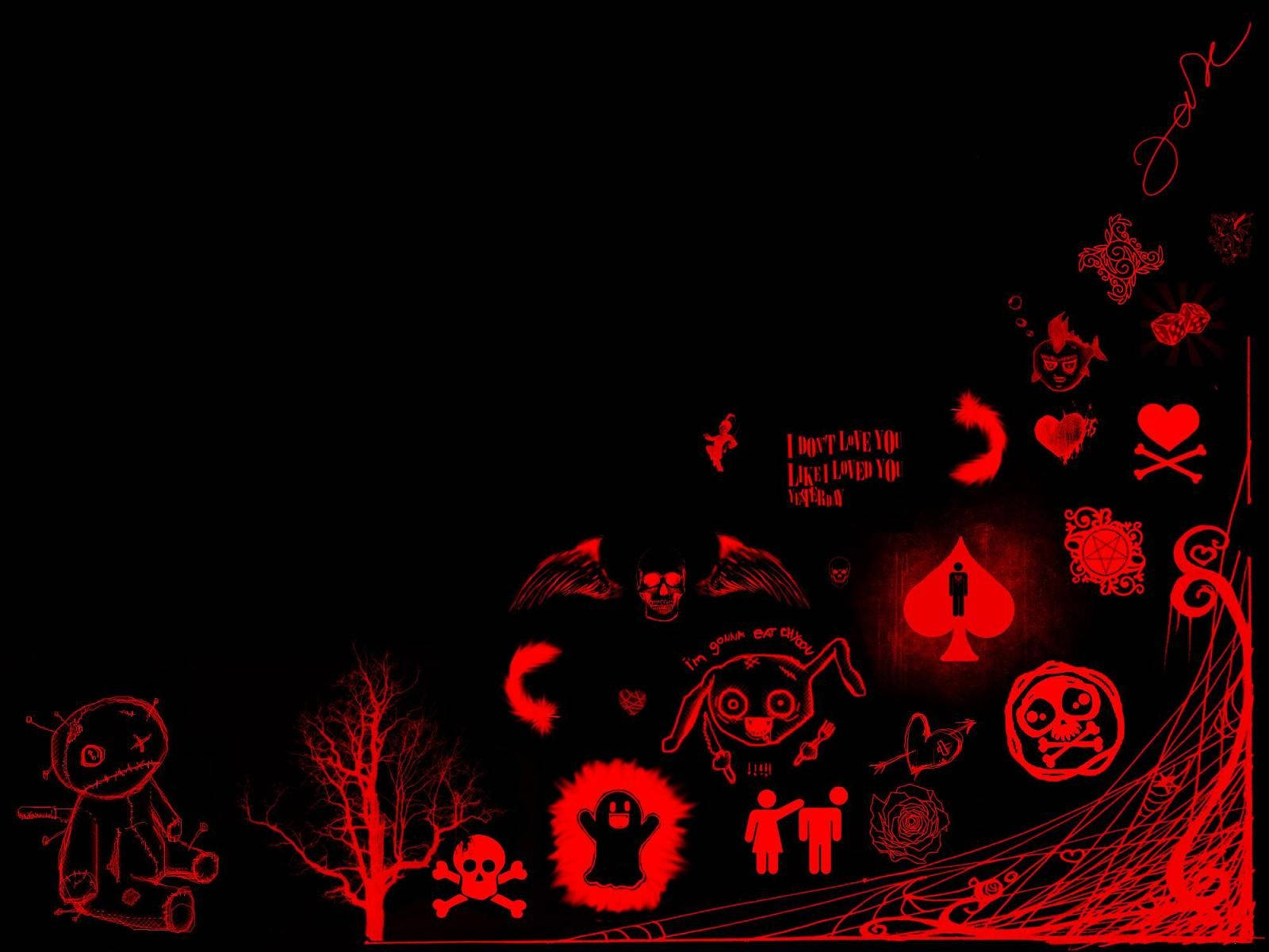 Emo-punk Style Cool Red Design Background