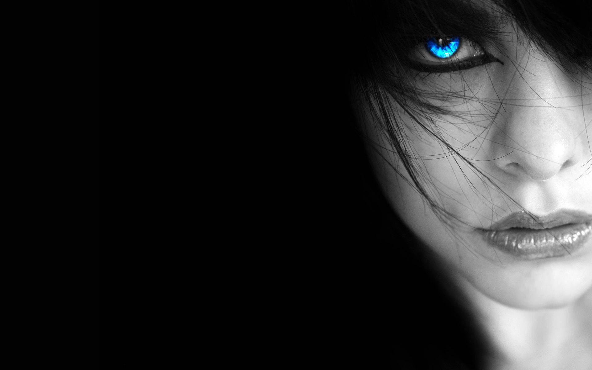 Emo With Blue Eyes Dark Girly Background