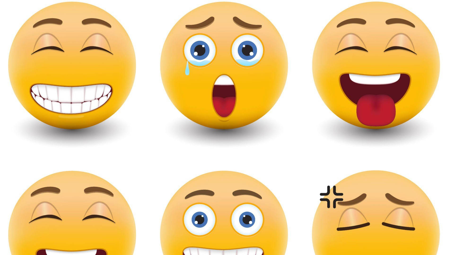 Emoji Faces With Volatile Expressions Background