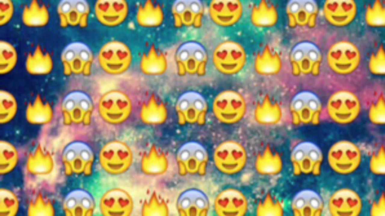 Emojis In A Colorful Galaxy Background