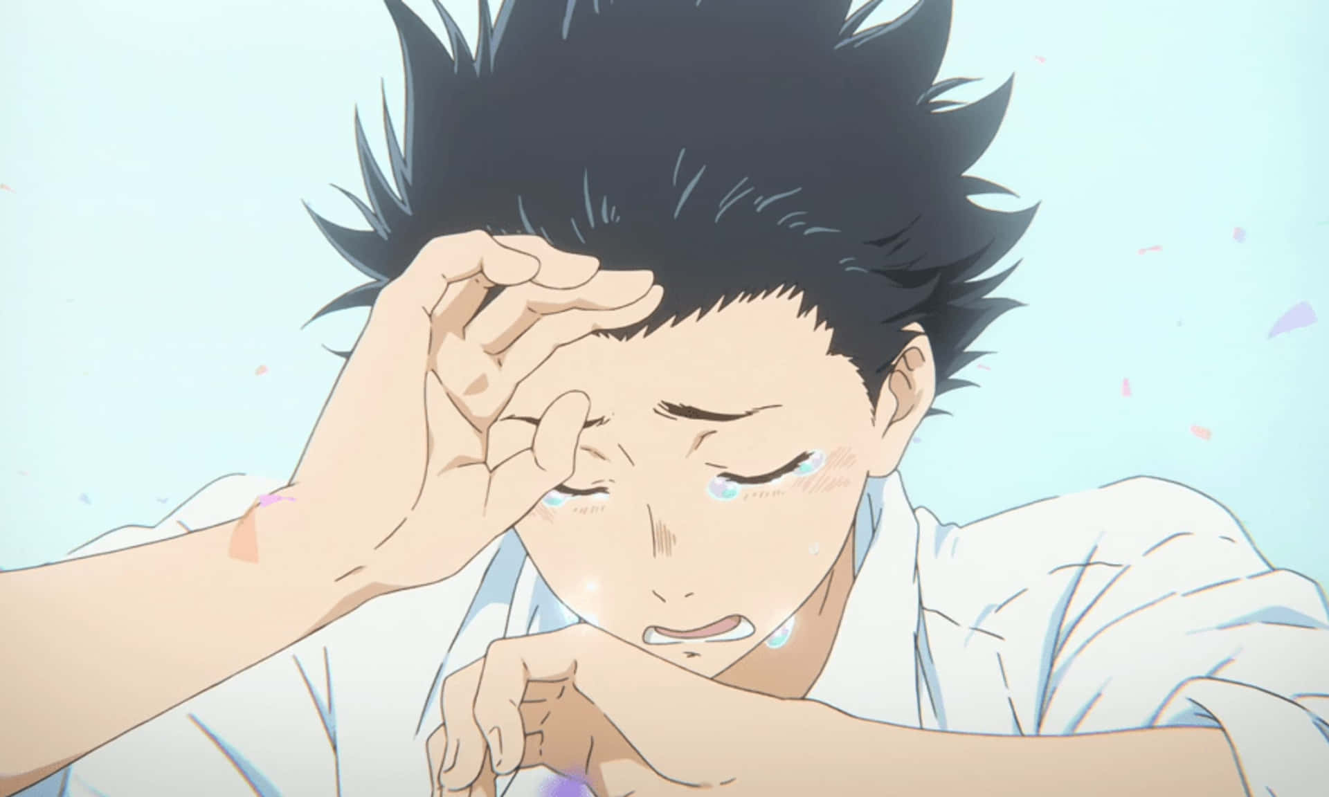 Emotional Anime Character Tears Background