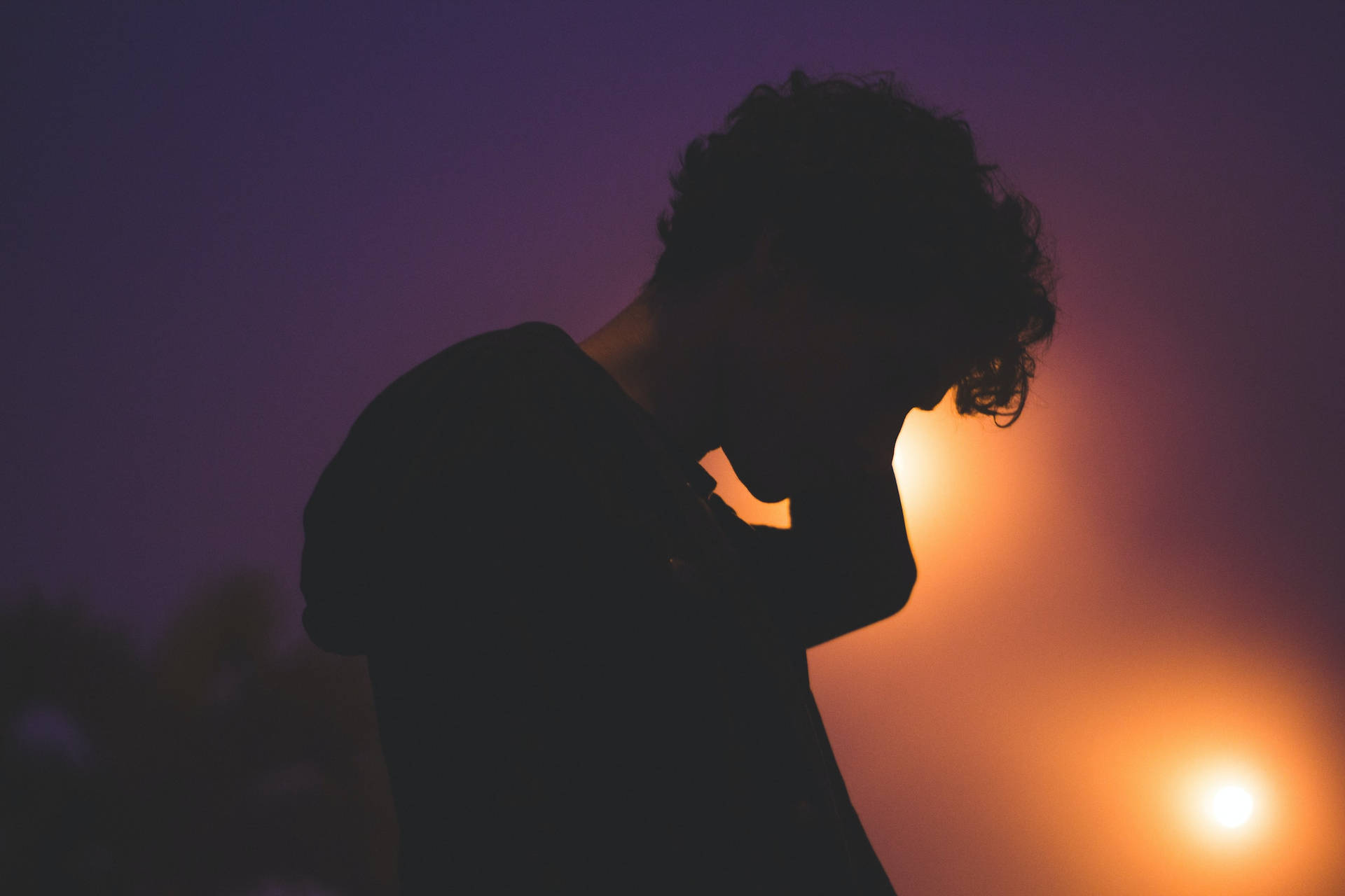 Emotional Young Man Profile