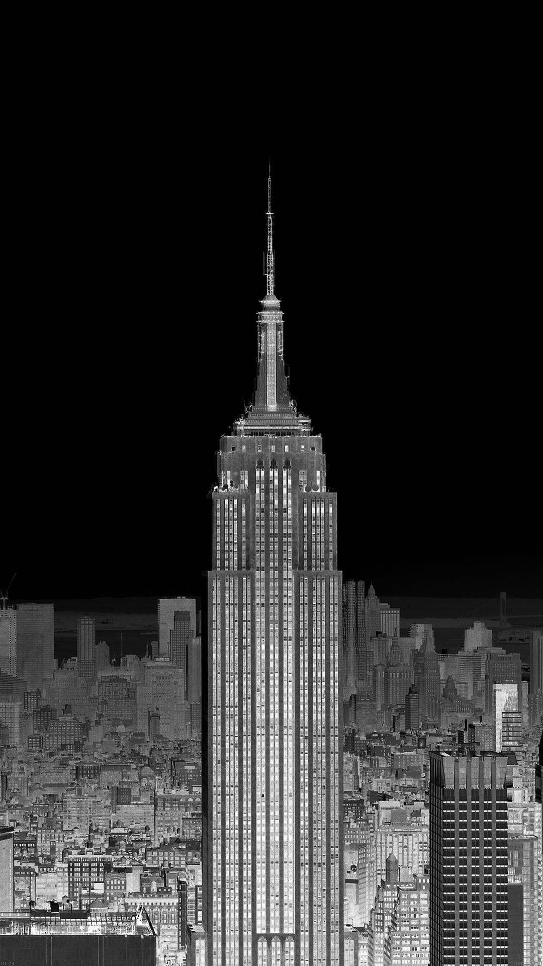 Empire State Building Black And White Portrait Nyc Phone